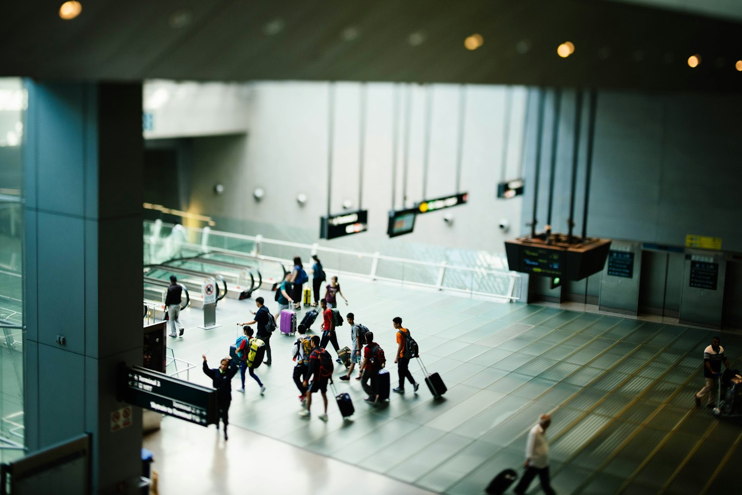 Meeting passengers at arrivals