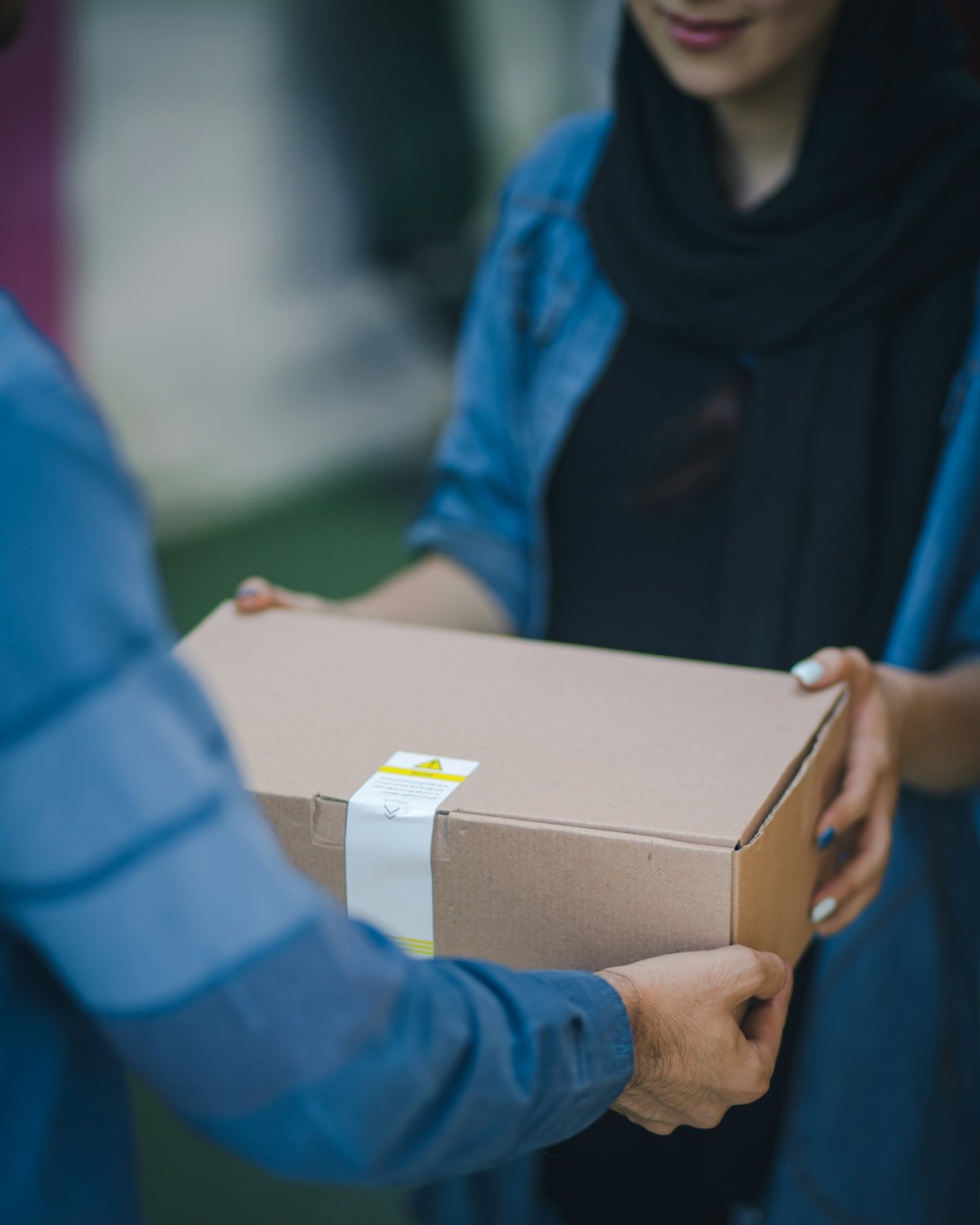 Courier with parcel